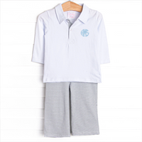 Levi Pant Set, Sage Stripe