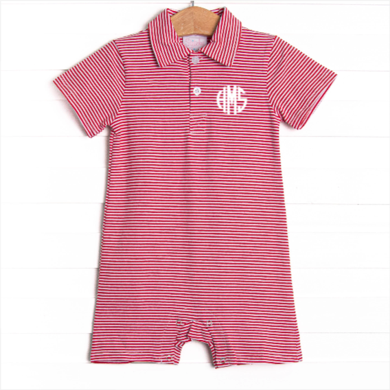 Levi Short Romper, Red