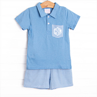 Levi Short Set, Medium Blue