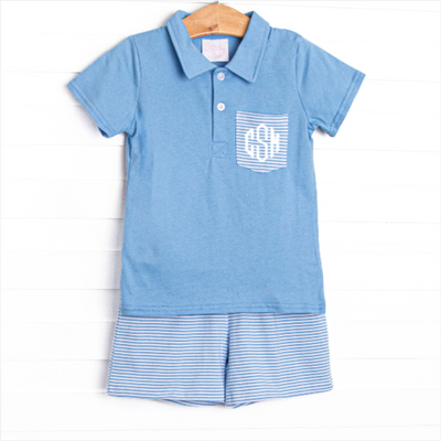 Levi Short Set, Medium Blue