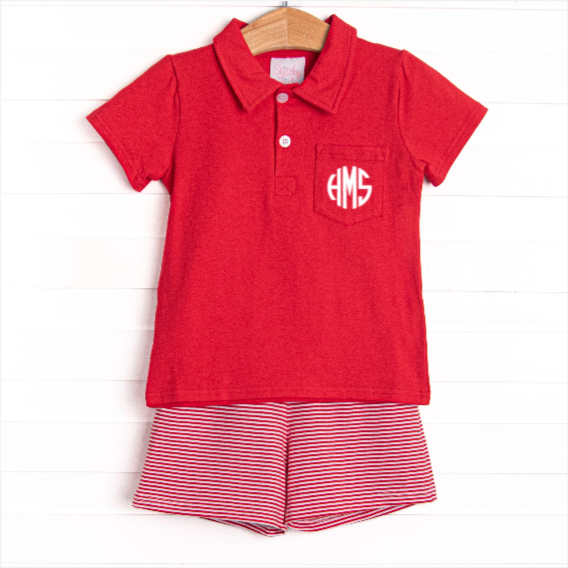 Levi Short Set, Red