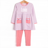 Lexie Legging Set, Pink and Light Purple Stripe
