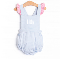 Libby Sunsuit, Pink and Blue Stripe