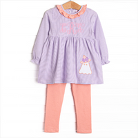 Little Boo Thing Applique Legging Set, Purple
