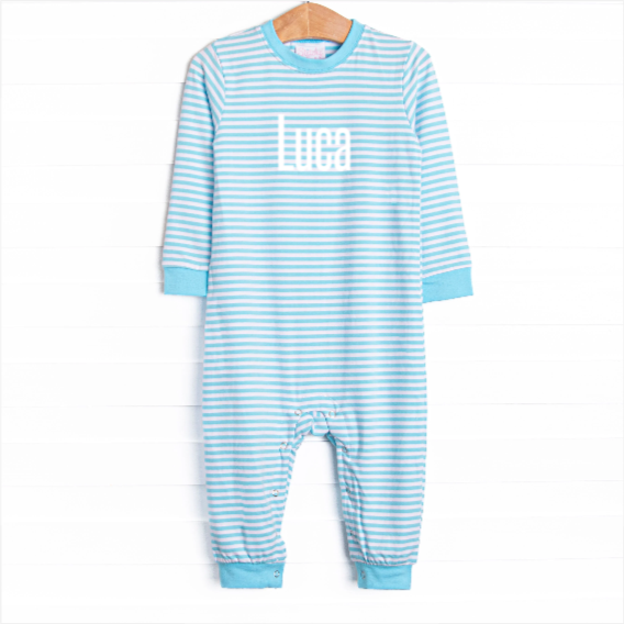 Luca Romper, Aqua Stripe