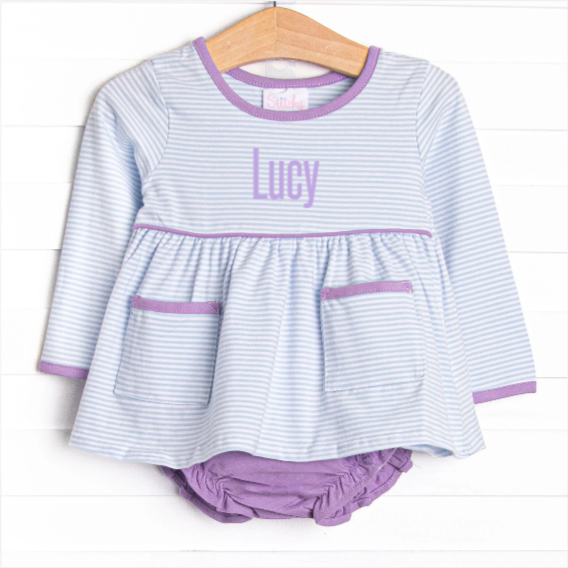 Lucy Pocket Diaper Set, Light Blue Stripe