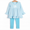Lyla Legging Set, Aqua Stripe