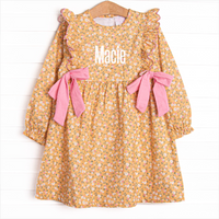 Macie Marigold Side Tie Dress, Yellow