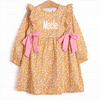 Macie Marigold Side Tie Dress, Yellow