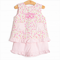 Magenta Meadows Ruffle Short Set, Pink