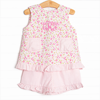 Magenta Meadows Ruffle Short Set, Pink