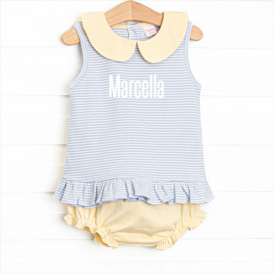 Marcella Pima Diaper Set, Yellow