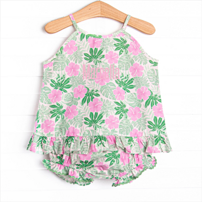 Maui Meadows Diaper Set, Pink