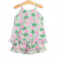 Maui Meadows Ruffle Short Set, Pink