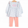 Medallion Memories Flutter Sleeve Legging Set, Blue