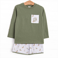 Migrating Mallard Long Sleeve Short Set, Green