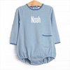 Noah Long Sleeve Pocket Bubble, Steel Blue Stripe