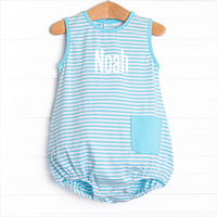 Noah Pocket Bubble, Aqua Stripe