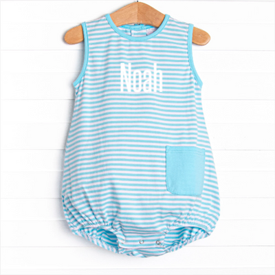 Noah Pocket Bubble, Aqua Stripe