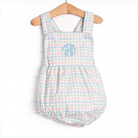 Paradise Plaid Sunsuit, Blue