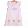 Pencil Me In Applique Dress, Pink Seersucker
