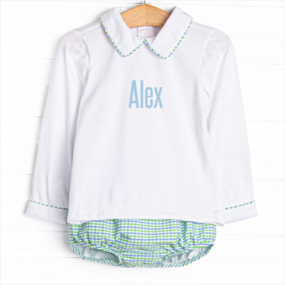 Perfectly Plaid Diaper Set, Green