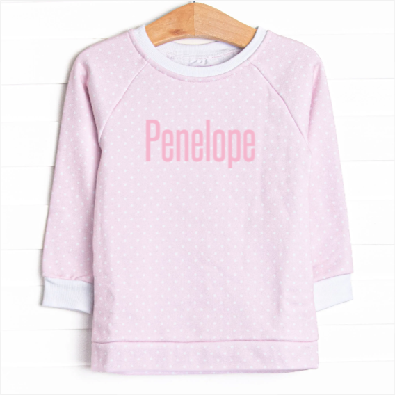 Petite Polka Dot Sweatshirt, Pink