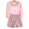 Petunia Purple Smocked Skirt Set, Purple