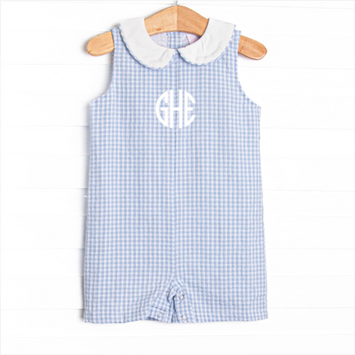 Picnic Plaid Jon Jon, Light Blue Gingham