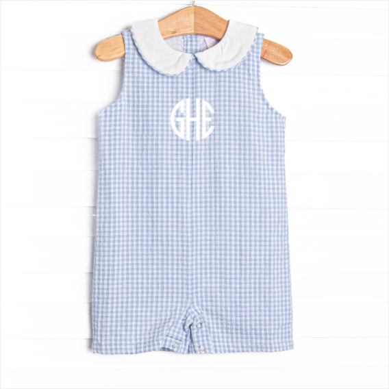 Picnic Plaid Jon Jon, Light Blue Gingham