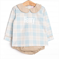 Picture Perfect Plaid Diaper Set, Blue