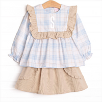 Picture Perfect Plaid Skirt Set, Blue