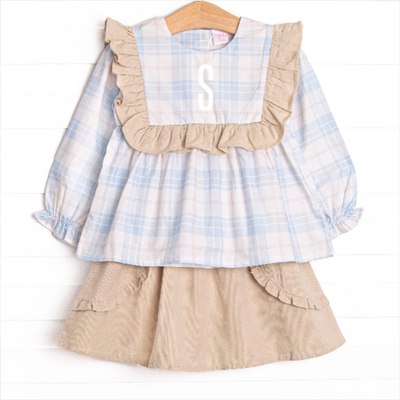 Picture Perfect Plaid Skirt Set, Blue