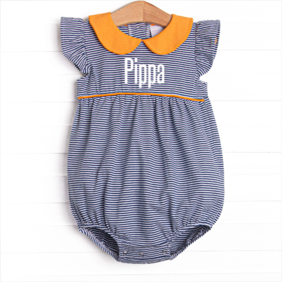 Pippa Bubble, Orange and Navy Stripe