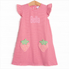 Pocketful of Berries Applique Dress, Red
