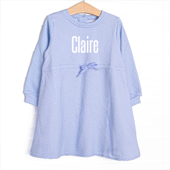 Polka Dot Play Dress, Blue