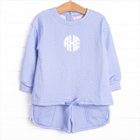 Polka Dot Play Short Set, Blue