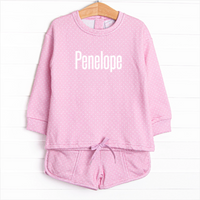 Polka Dot Play Short Set, Pink