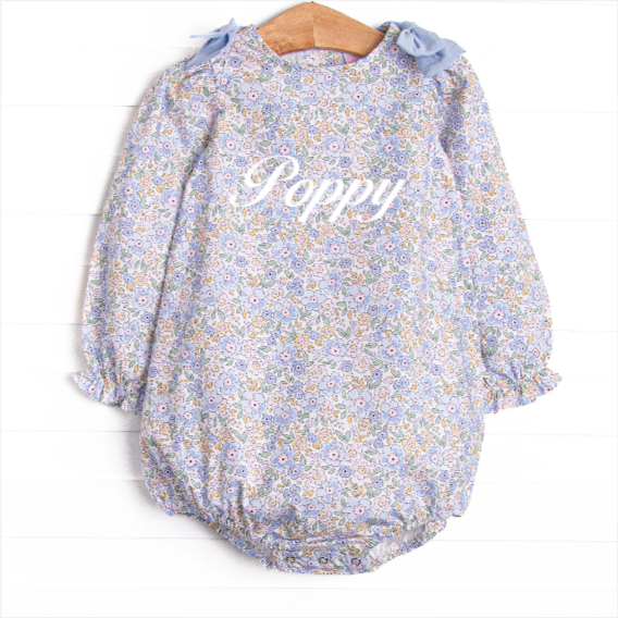 Poppy Fields Bow Bubble, Blue