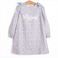 Poppy Fields Bow Dress, Blue