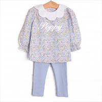Poppy Fields Legging Set, Blue
