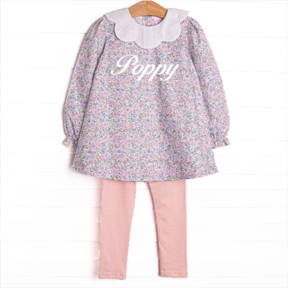 Poppy Fields Legging Set, Pink
