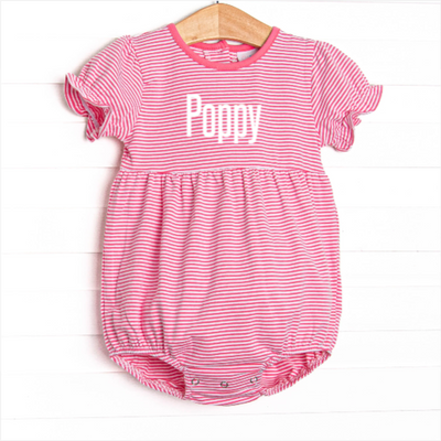 Poppy Puff Sleeve Bubble, Pink Stripe