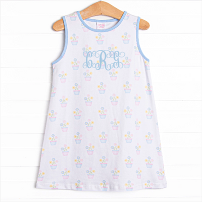 Potted Petals Dress, Blue