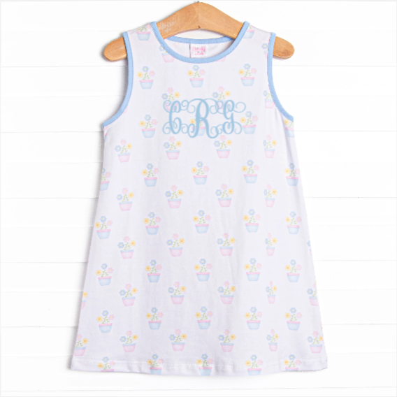 Potted Petals Dress, Blue