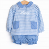 Powder Blue Plaid Pocket Bloomer Set, Blue