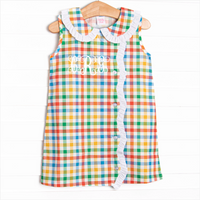 Primary School Plaid Dress, Yellow