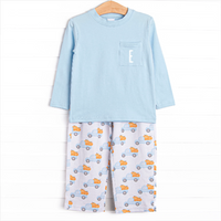 Pumpkin Pickup Pant Set, Blue