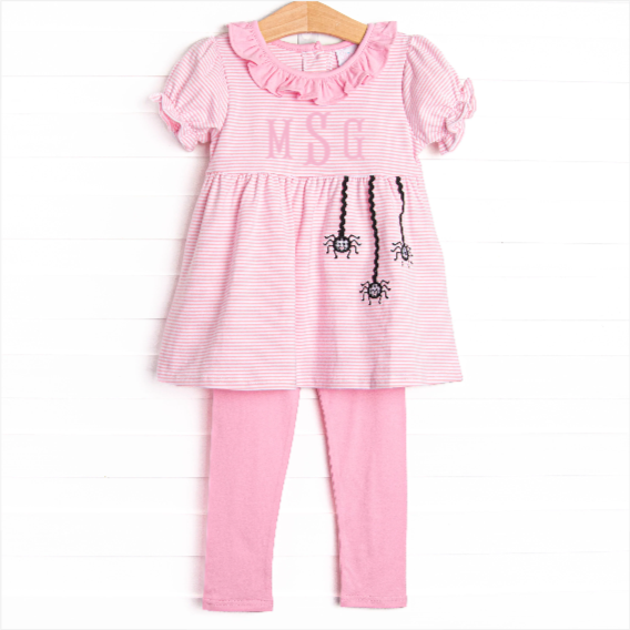 Ric Rac-nophobia Applique Legging Set, Pink