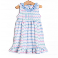 Ric Rac Rays Ruffle Dress, Blue